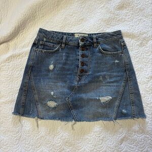 We The Free Denim Button-Up Mini Skirt 27